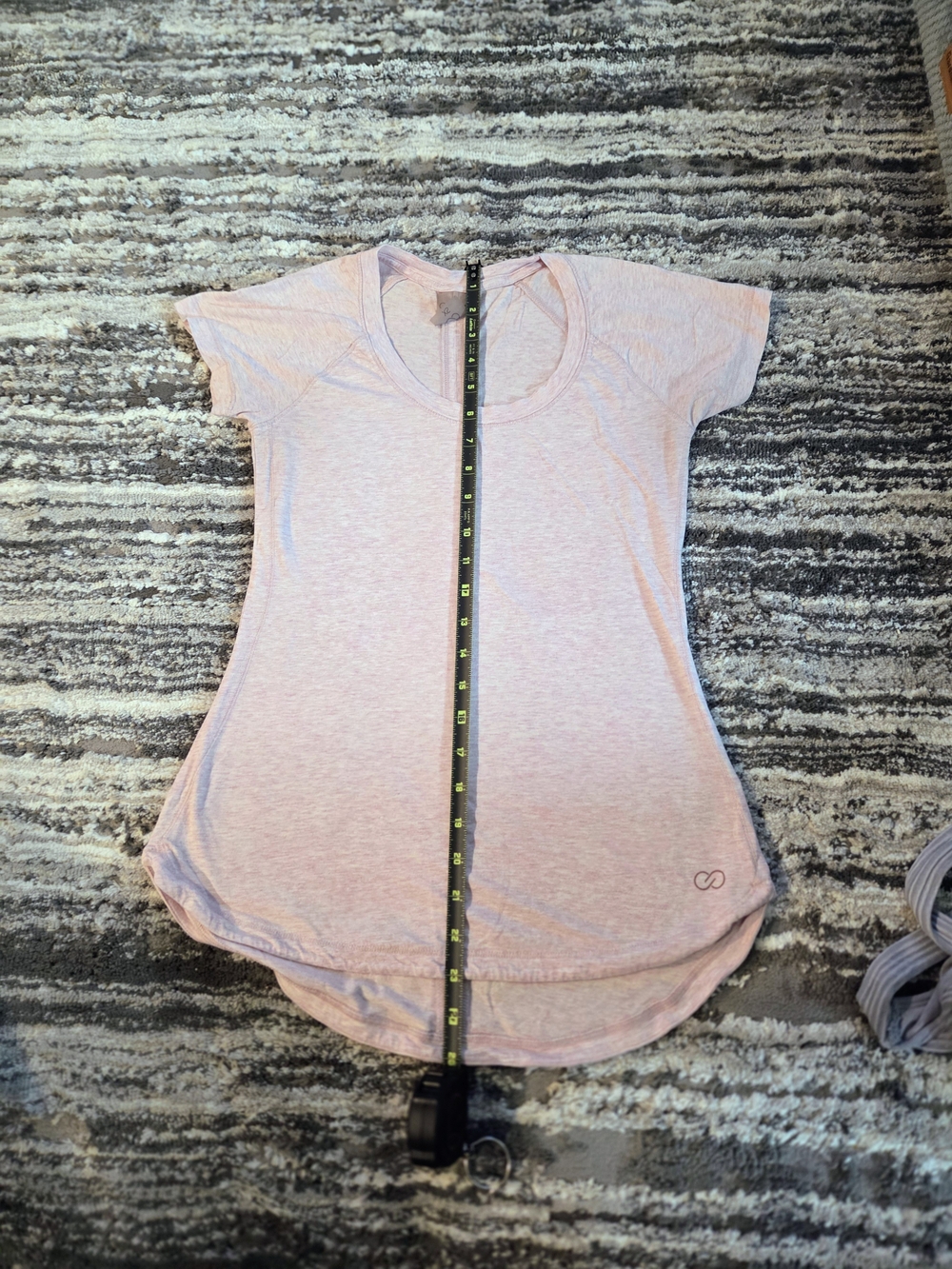 Women's Light Pink Short Sleeve Scoop Neck Top By Calia